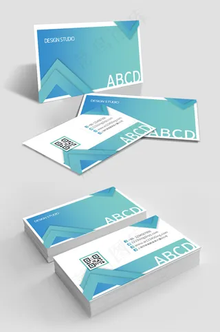 蓝色大气简约企业公司科技IT名片 