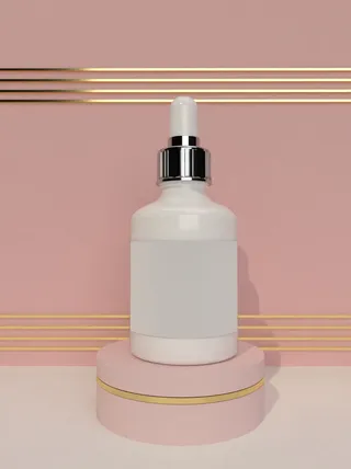 VI样机贴图包装logo样机化妆瓶