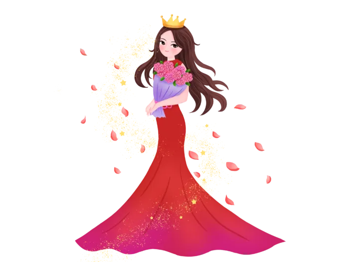 女神节海报怀抱花束