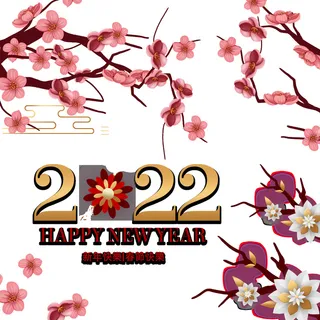 设计桃花装饰新年