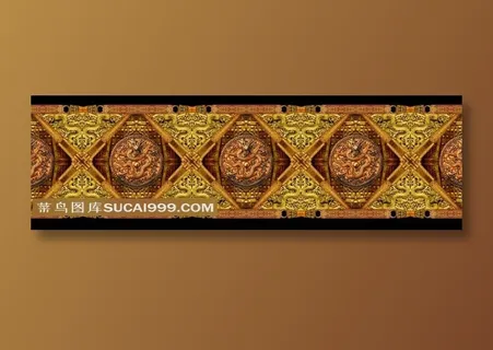 中国古典精美龙纹二方联系图案