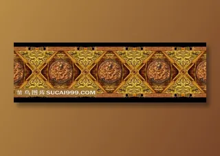 中国古典精美龙纹二方联系图案