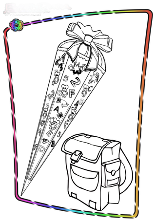 书包礼物线条图简笔