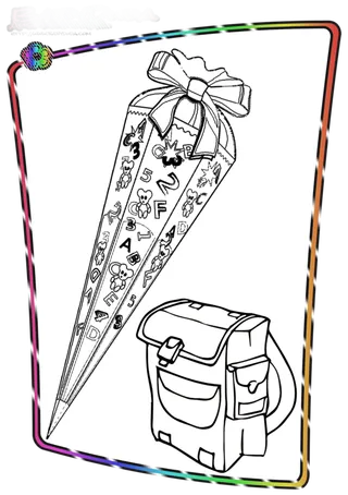 书包礼物线条图简笔