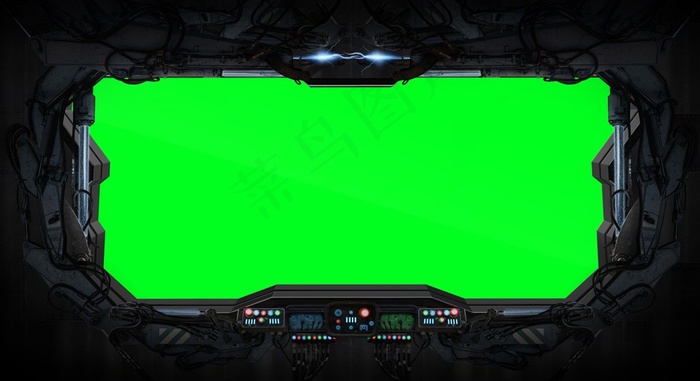 飞机机舱与与宇宙景色