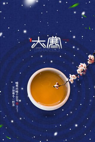 24二十四节气传统节日大寒宣传活动海报插画合集psd设计素材模板