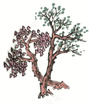 古树国画欣赏jpg素材