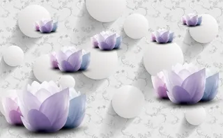 雕塑钻石花卉大花背景墙