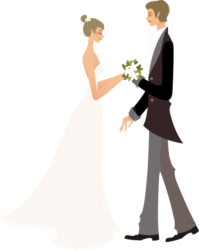 婚纱卡通人物婚礼白纱结婚婚纱摄影手绘