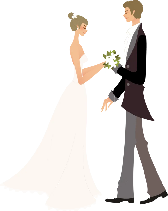 婚纱卡通人物婚礼白纱结婚婚纱摄影手绘