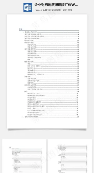 企业财务制度通用版汇总Word文档