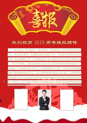 喜报战报海报贺喜光荣榜金榜题名预览图