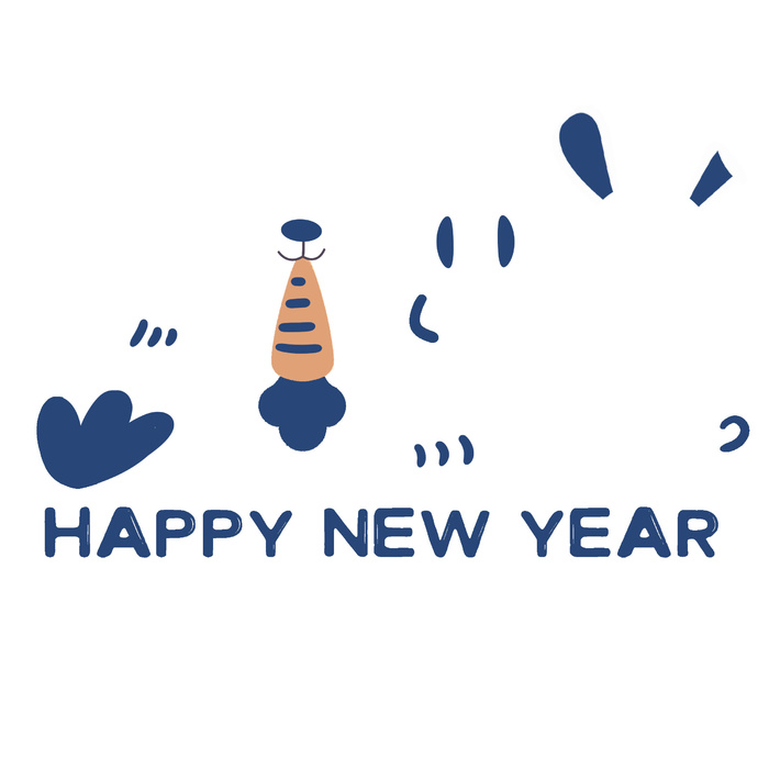 蓝色新年快乐元素psd模版下载