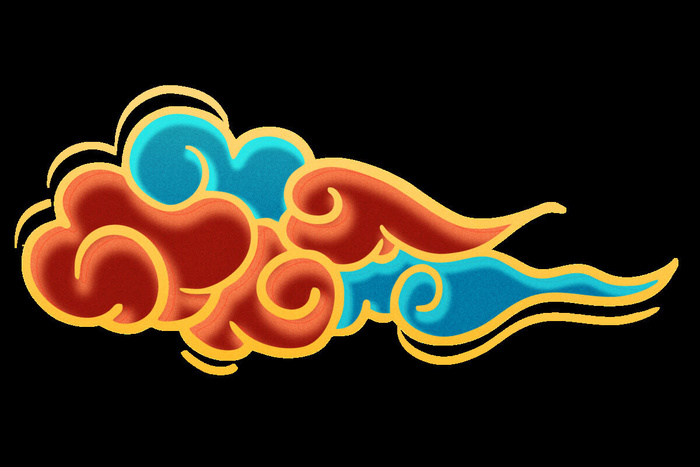 中国风中式国潮敦煌云纹祥云插画图案云朵云彩元素PSDAI设计素材