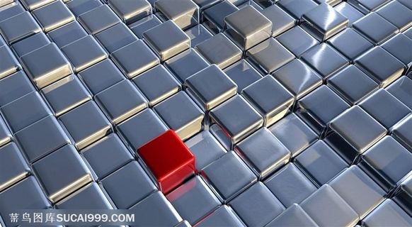 3D立体方块空间PPT海报C4D创意背景素材