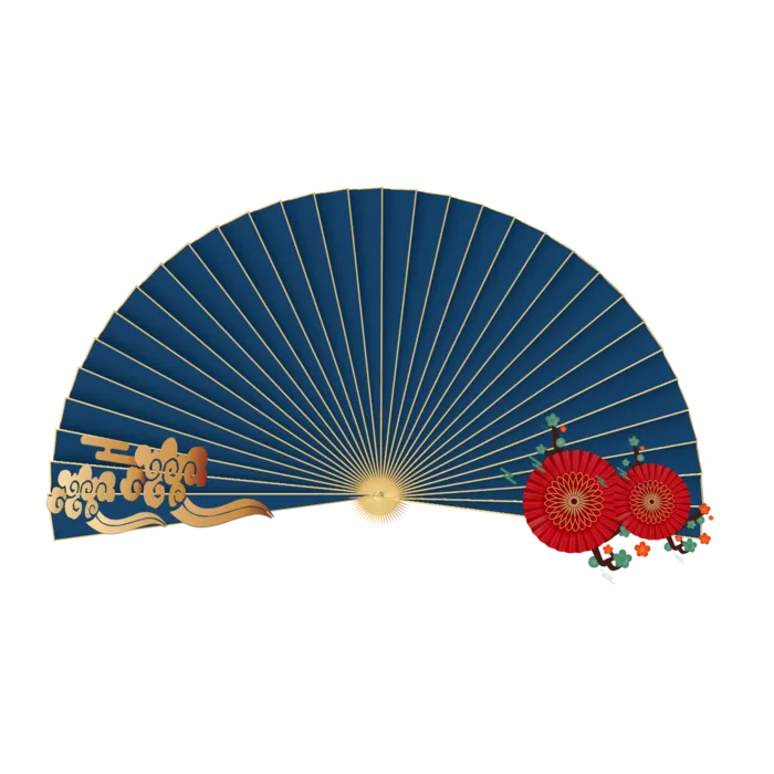 中国风云花扇子素材