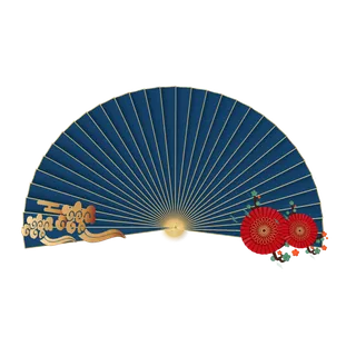 中国风云花扇子素材