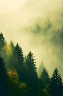 丛林树木黄色意境背景