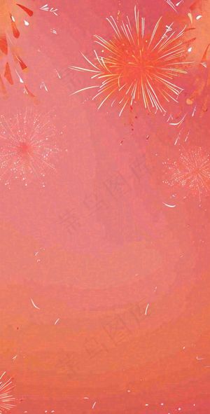 喜庆红色渐变烟花，春节新年元旦元宵除夕节日