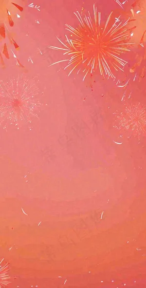 喜庆红色渐变烟花，春节新年元旦元宵除夕节日