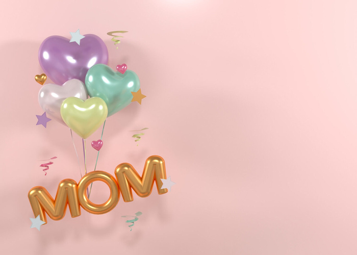 粉色气球母亲节素材