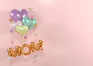 粉色气球母亲节素材