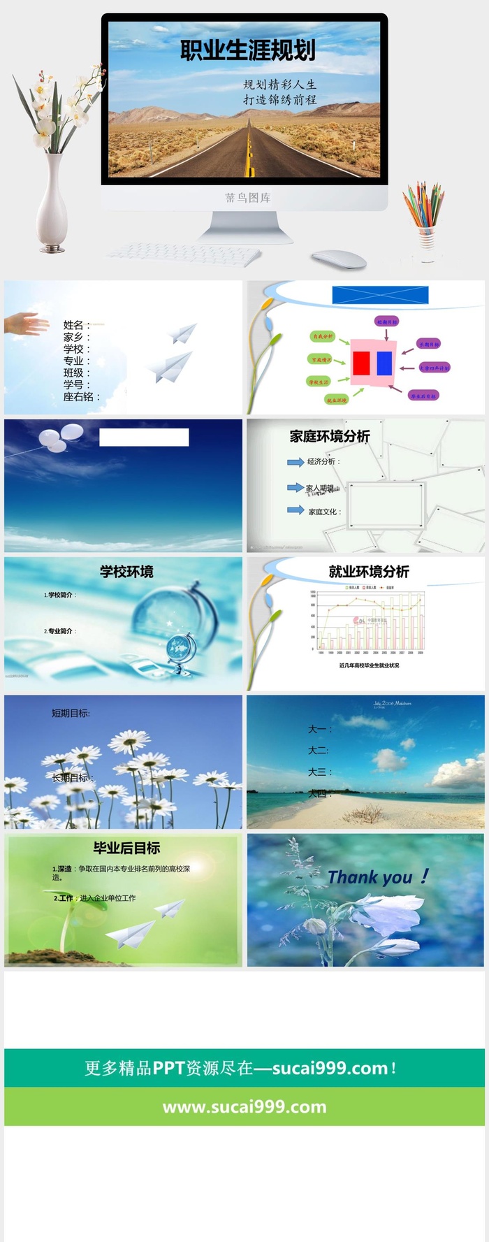 大学生职业规划幻灯片模板