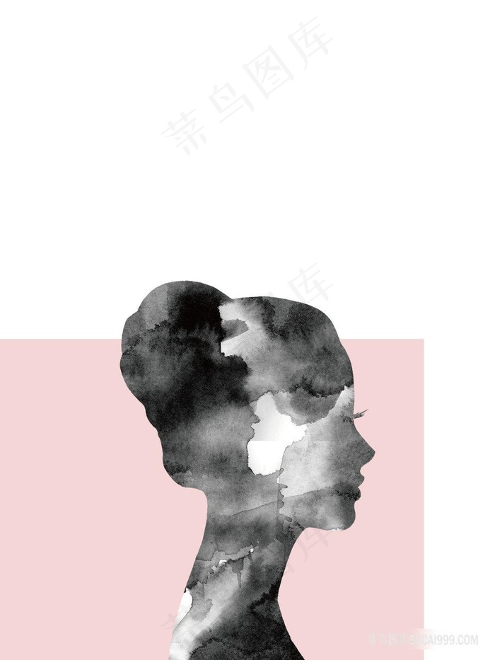 手绘时尚美女装饰画