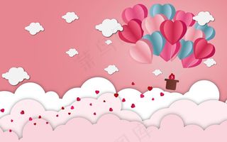 卡通浪漫情人节背景图片