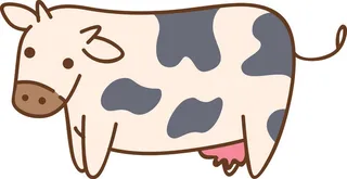 免抠矢量卡通奶牛