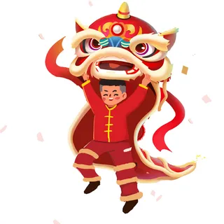 舞狮中秋节元素