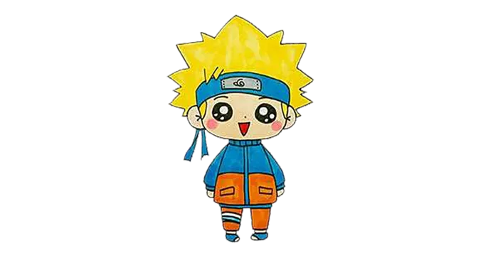 简笔画鸣人卡通