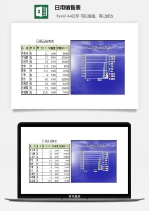 日用销售表excel模板