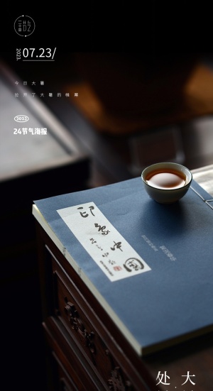 中式简约处暑节气海报