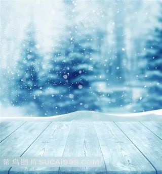 唯美的冬季下雪景观图片素材