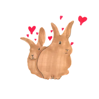 免扣元素 可爱的小兔子 水彩素材,兔子,可爱,梦幻