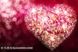 朦胧灯光组成的梦幻心创意背景高清图片