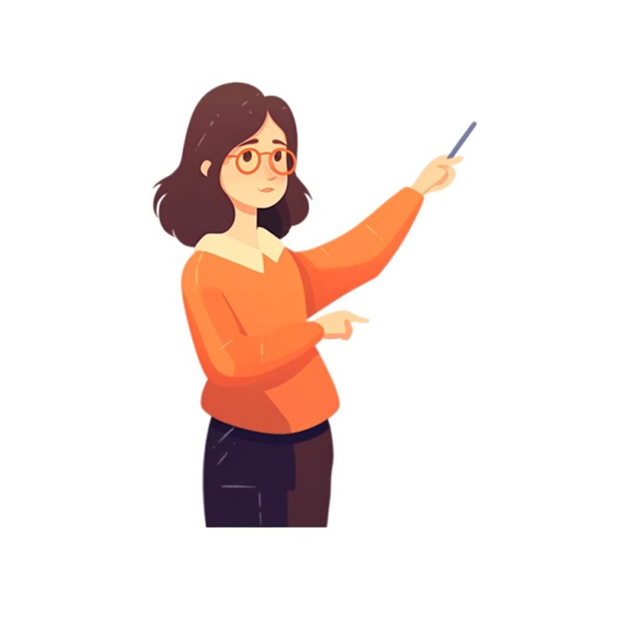 教师女孩拿着笔免抠