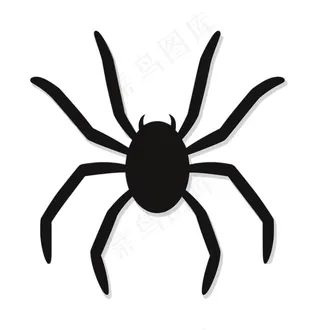 黑色蜘蛛万圣节素材卡通免抠