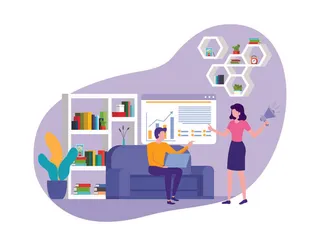 扁平化人物场景办公互联网等距ai矢量设计网页海报UI素材插画