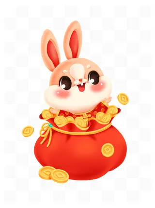 癸卯兔年新春贺年红色喜庆福袋送福钱袋生肖