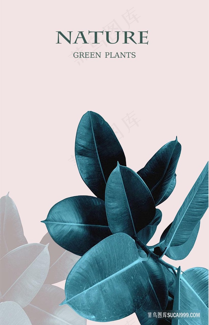 唯美手绘树叶树枝装饰画