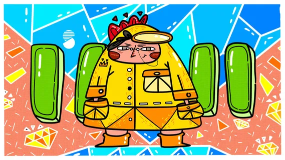 卡通涂鸦街头彩色墙绘壁纸插画儿童创意嘻哈漫画图集PSD素材