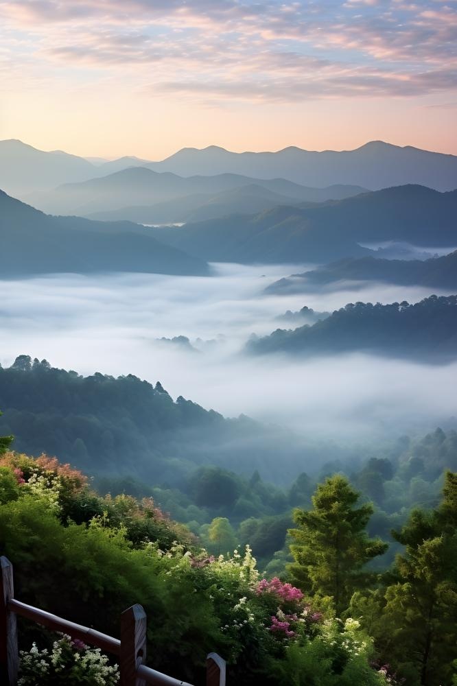 山脉树林高空摄影