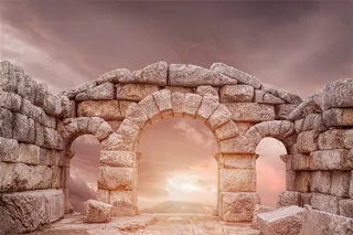 古代城堡桥梁建筑精美素材