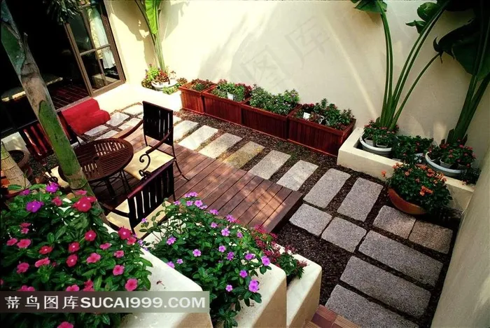 木地板阳台花园