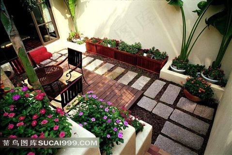 木地板阳台花园