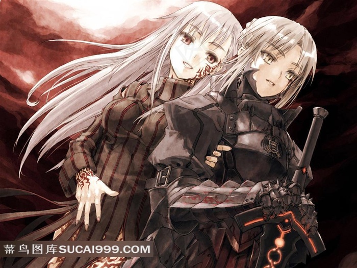 动漫美少女战士插画素材