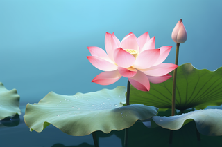 荷花荷叶摄影图