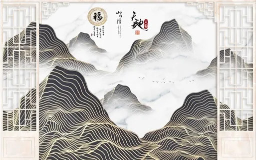 新中式背景墙 新